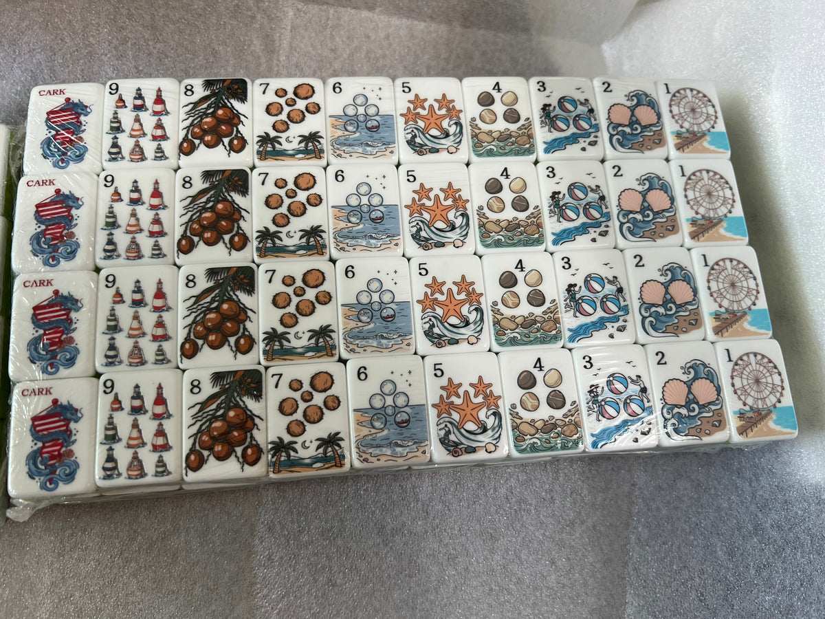 White Coast Surf Mahjong Tiles Set 160pcs