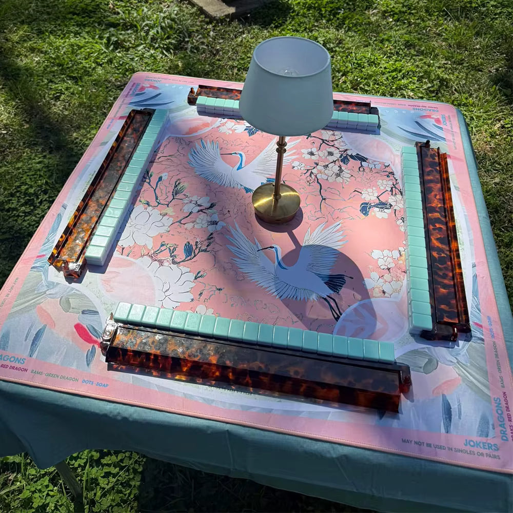 Pink Crane Mahjong Mat