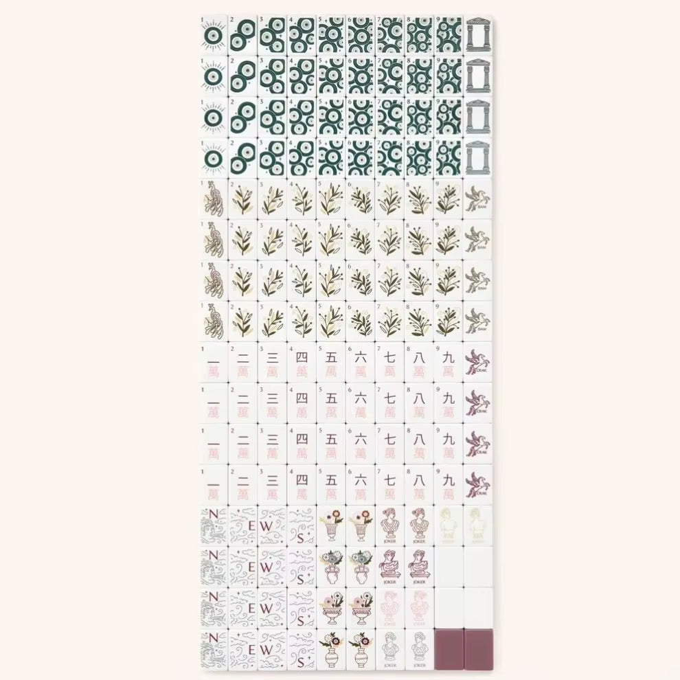 Brown Mint Mahjong Tiles Set 160pcs