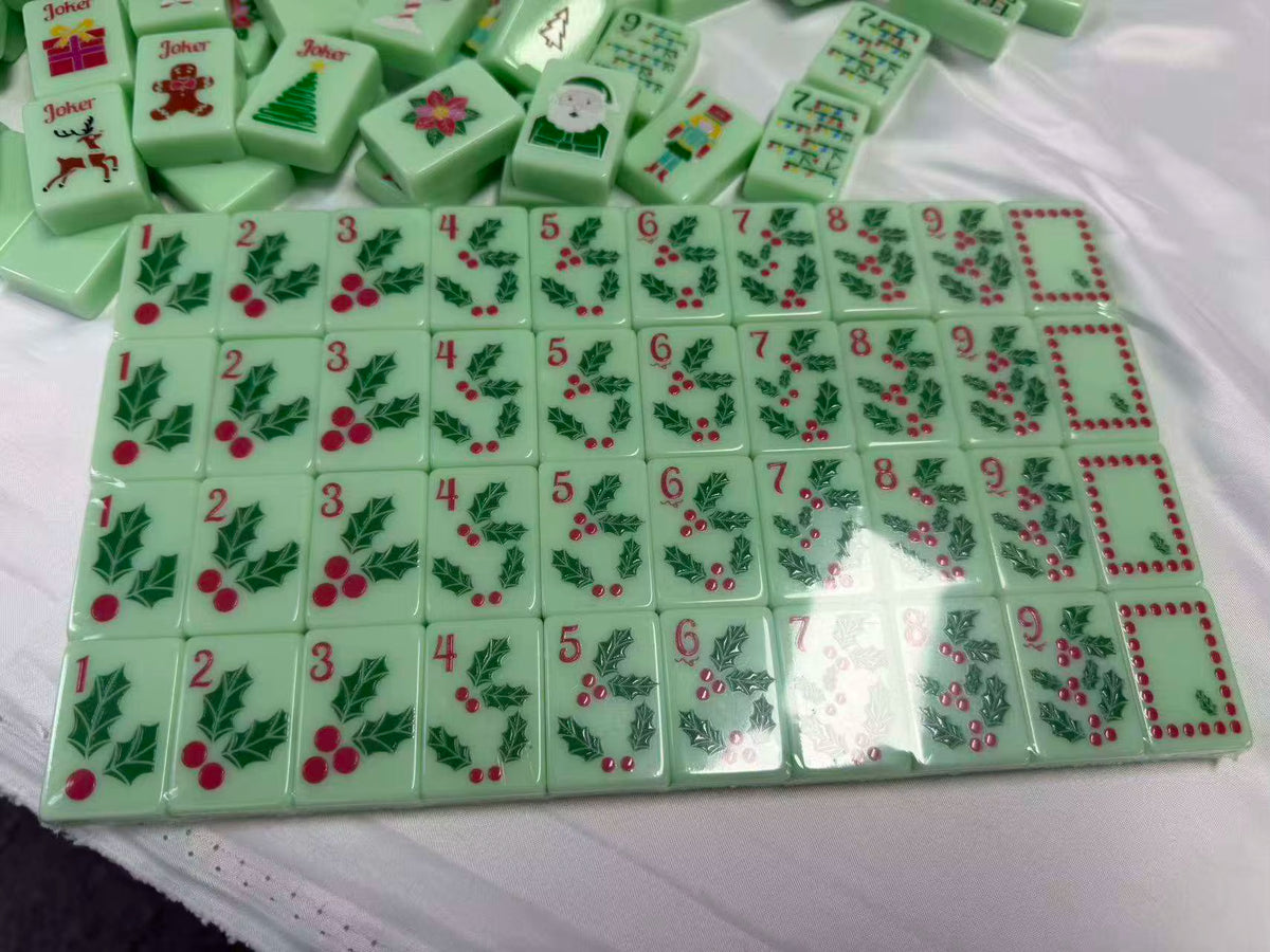 Christmas Mint Mahjong Tiles Set 160pcs