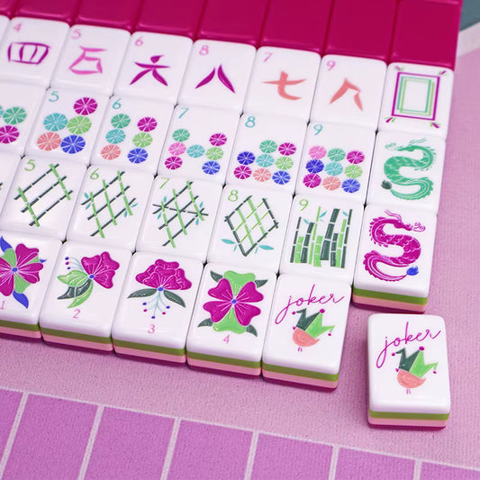 Hot Pink Mahjong Tiles Set 160pcs
