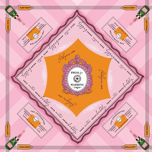 Champagne Orange Mahjong Tiles and Mat Set