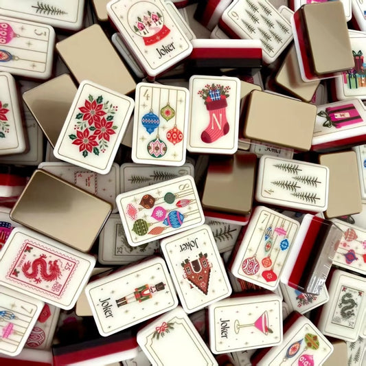 Colorful Christmas Mahjong Tiles Set 160pcs