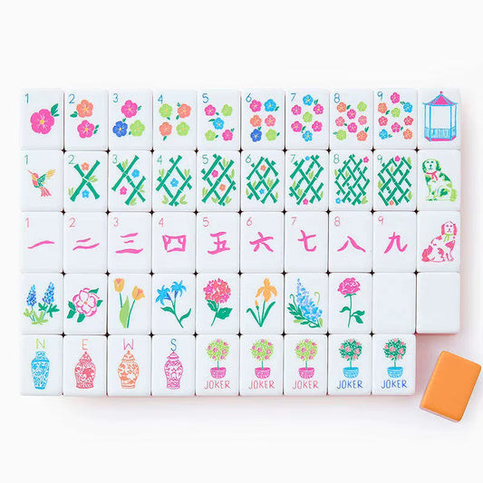 Vibrant Orange Mahjong Tiles Set 160pcs