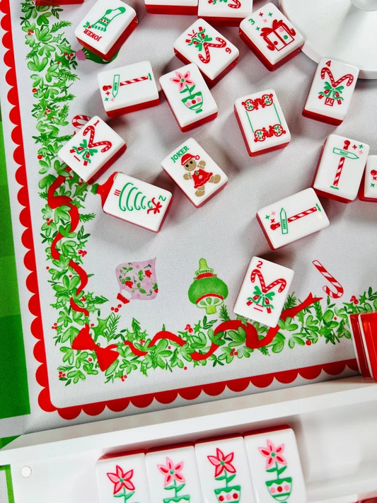 Red Christmas Mahjong Tiles Set 160pcs