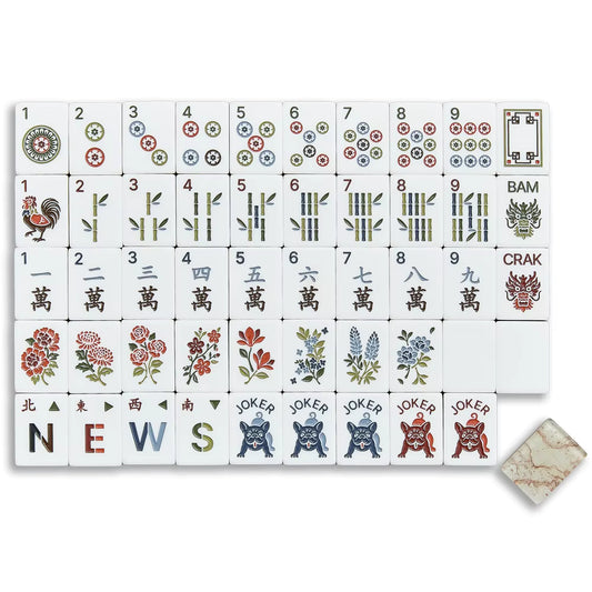 Modern Beige Mahjong Tiles Set 160pcs