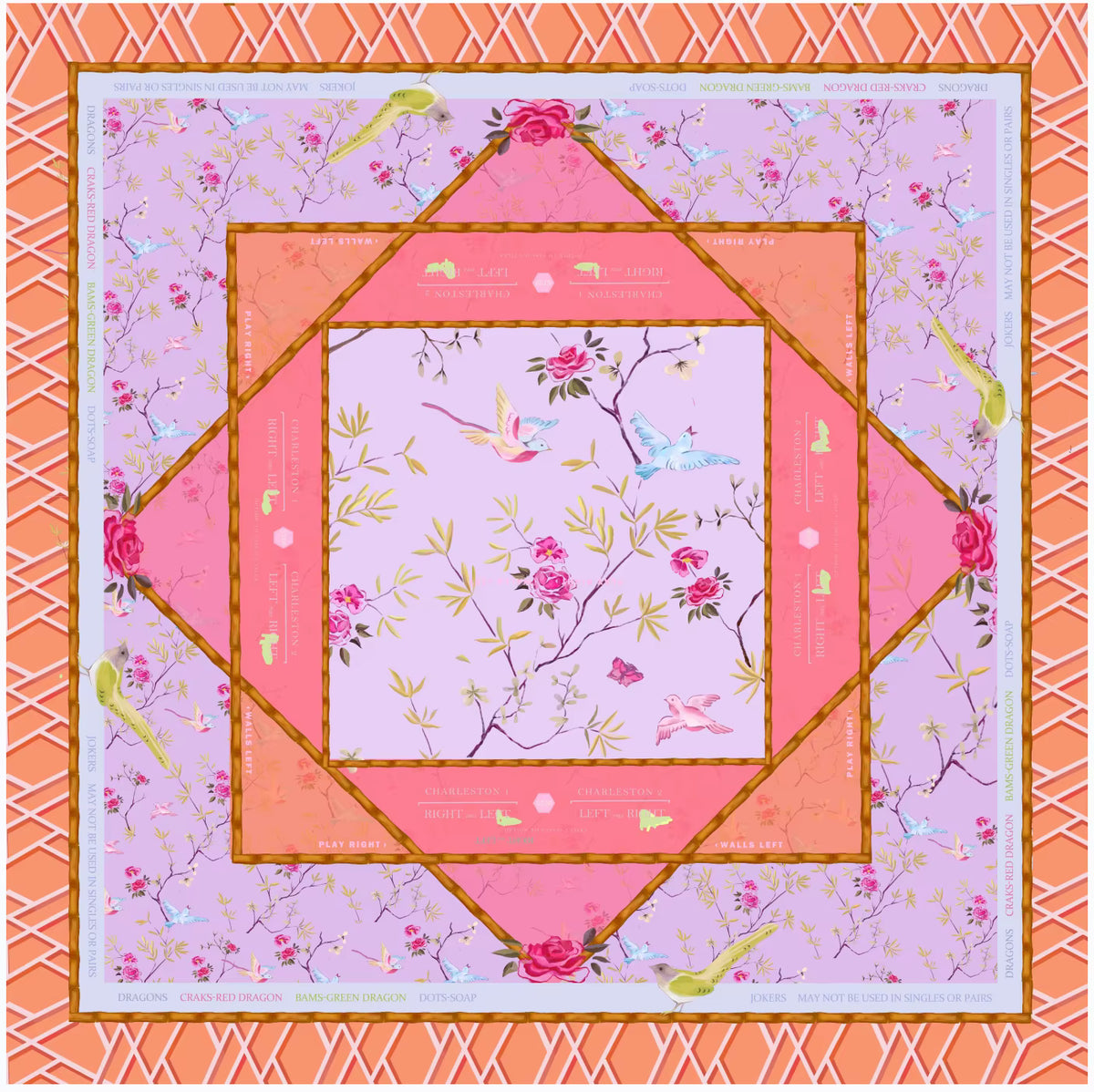 Pink Flowers Mahjong Mat