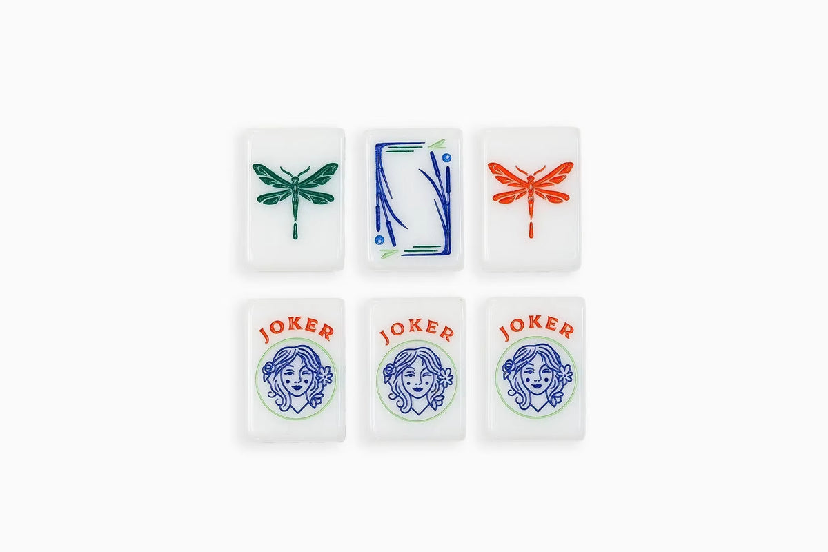 White Flowers Mahjong Tiles Set 160pcs