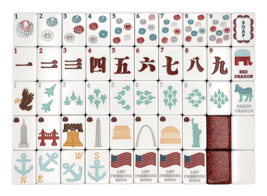 American Red Mahjong Tiles Set 160pcs