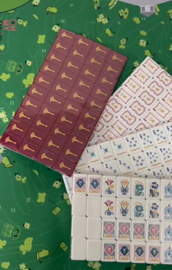 Red Lagoon Mahjong Tiles Set 160pcs
