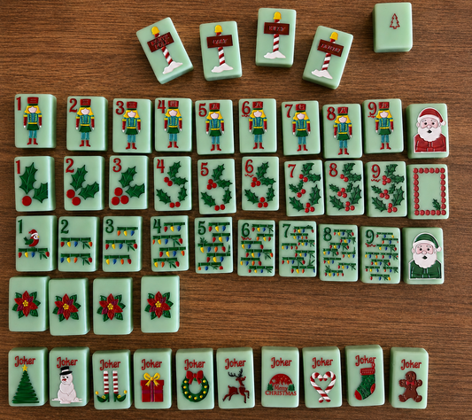 Christmas Mint Mahjong Tiles Set 160pcs