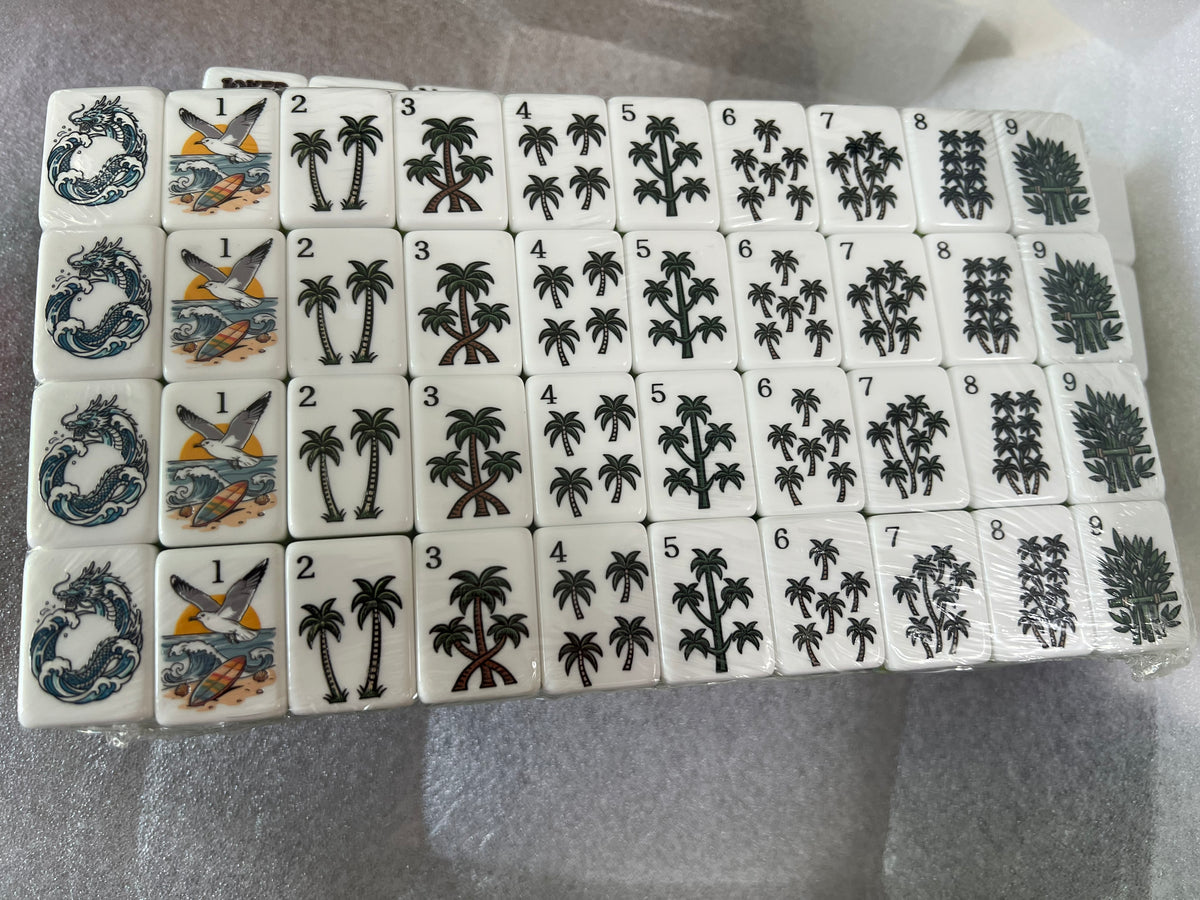 White Coast Surf Mahjong Tiles Set 160pcs