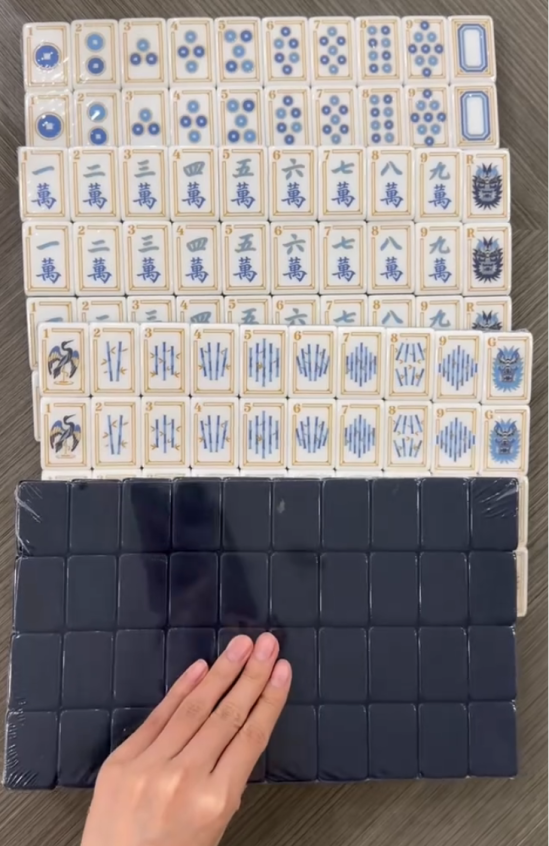 Deep Navy Mahjong Tiles Set 160pcs