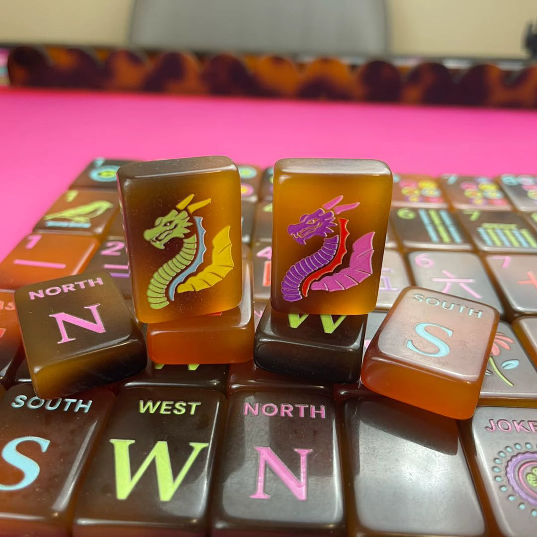 Neon Tortoise Mahjong Tiles Set 160pcs