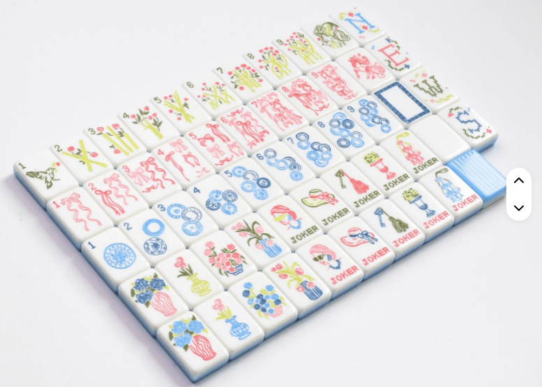 French Blue Mahjong Tiles Set 160pcs