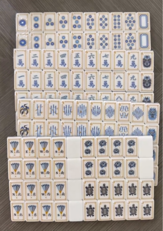 Deep Navy Mahjong Tiles Set 160pcs