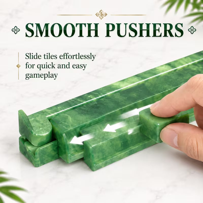 Jade Mahjong Racks and Pushers Set - 4 pcs