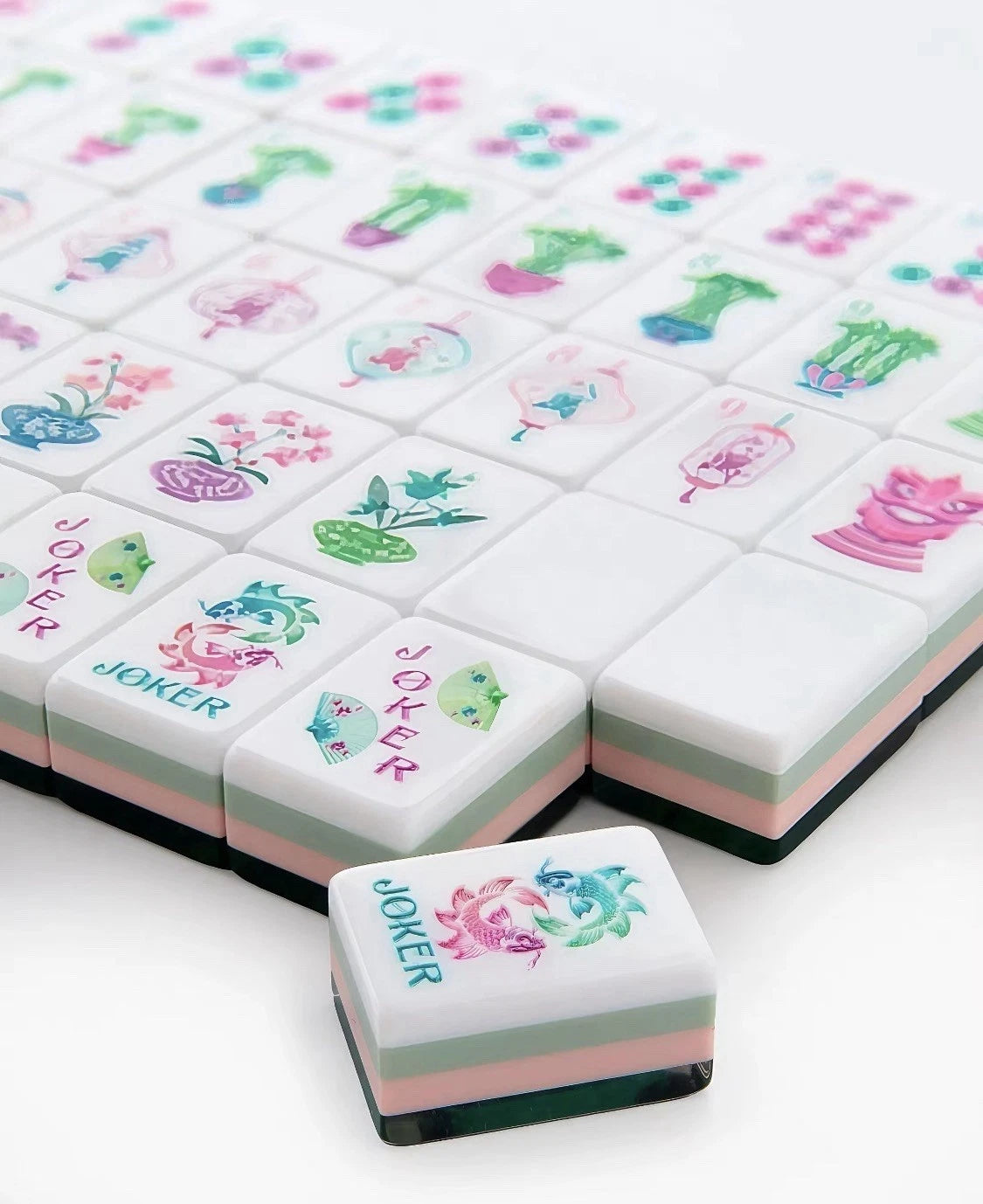 Green Gems Mahjong Tiles Set 160pcs