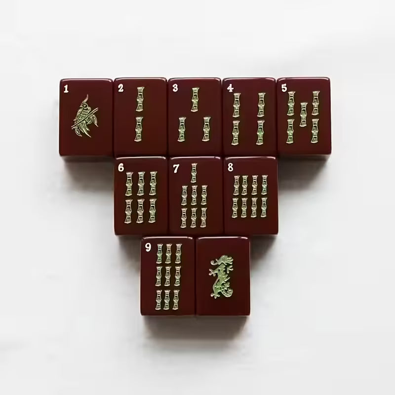 Burgundy Brown USA Mahjong Tiles Set 160pcs