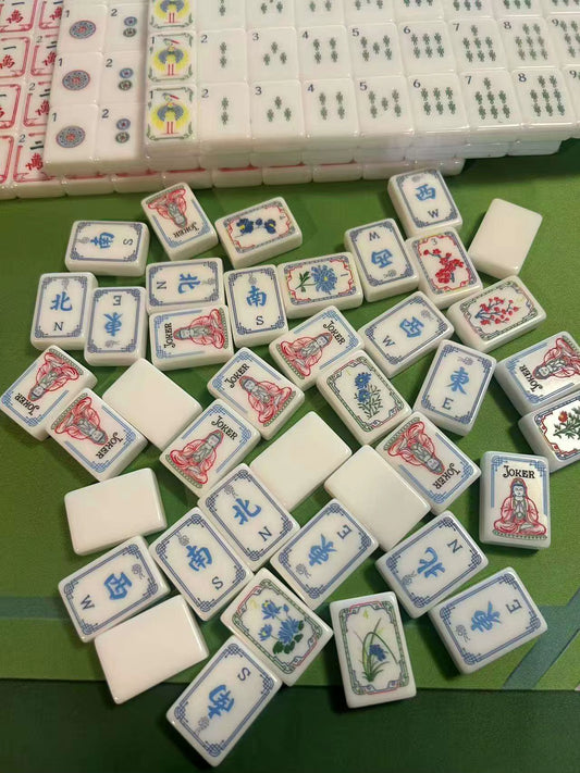 Chinese Lotus Mahjong Tiles Set 160pcs