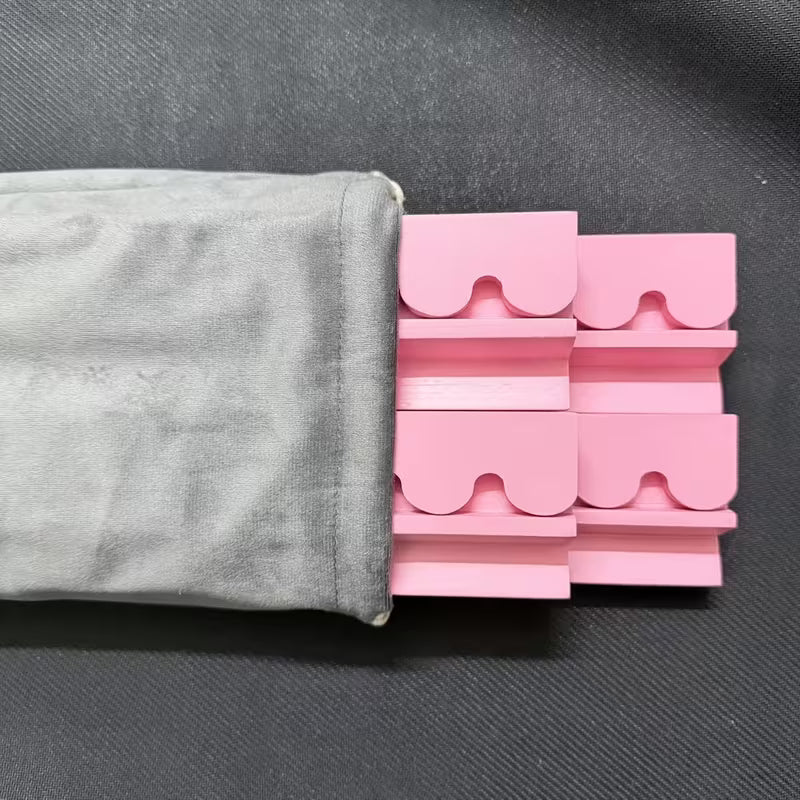 Solid Pink Mahjong Racks and Pushers Set - 4 pcs