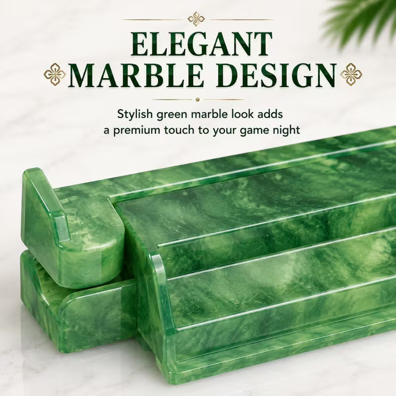 Jade Mahjong Racks and Pushers Set - 4 pcs