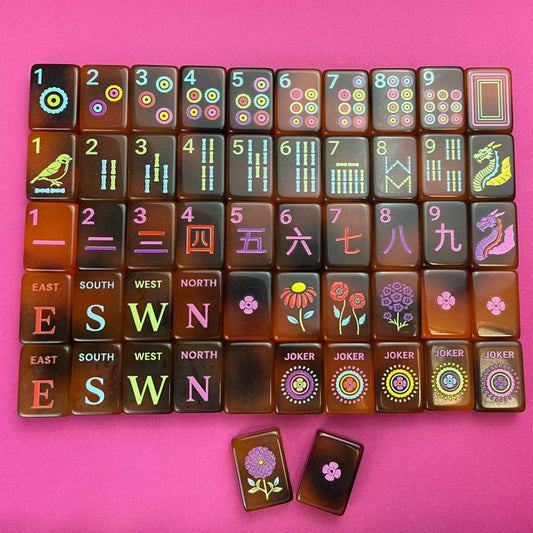 Neon Tortoise Mahjong Tiles Set 160pcs