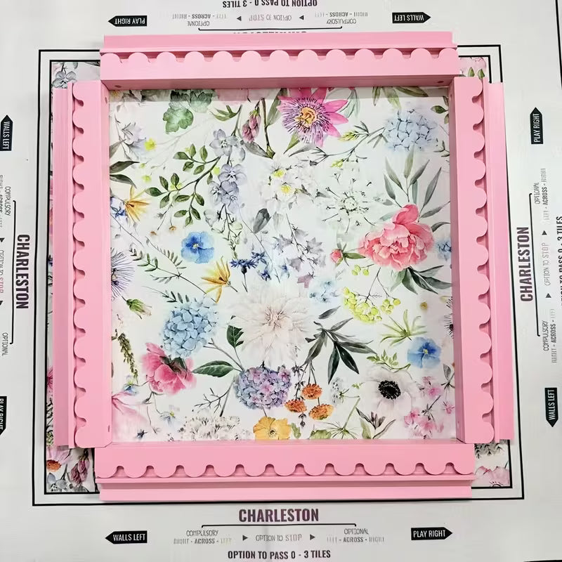 Solid Pink Mahjong Racks and Pushers Set - 4 pcs