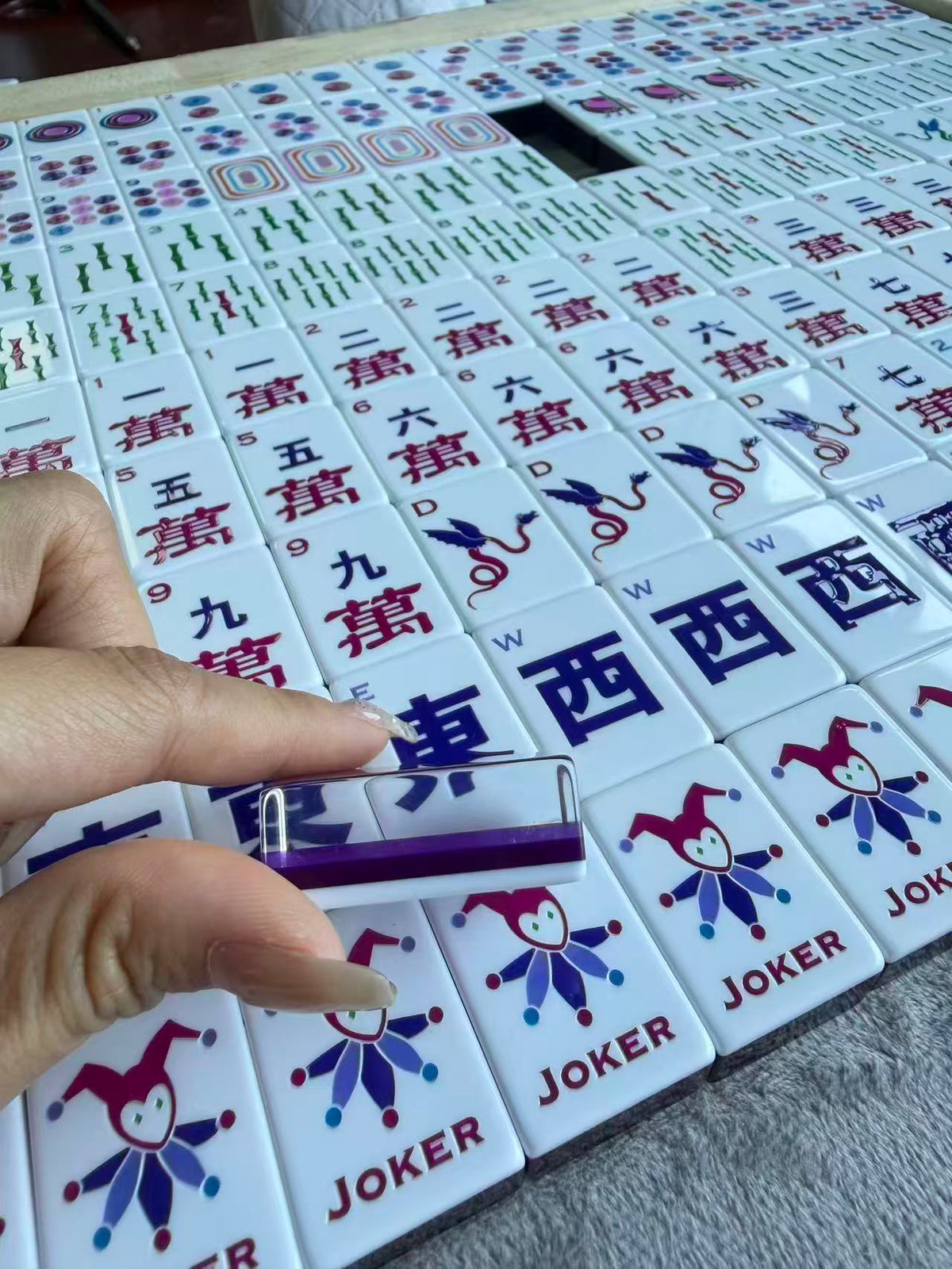 Lucky Purple Mahjong Tiles Set 160pcs