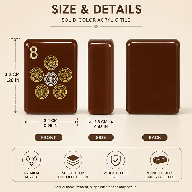 Burgundy Brown USA Mahjong Tiles Set 160pcs
