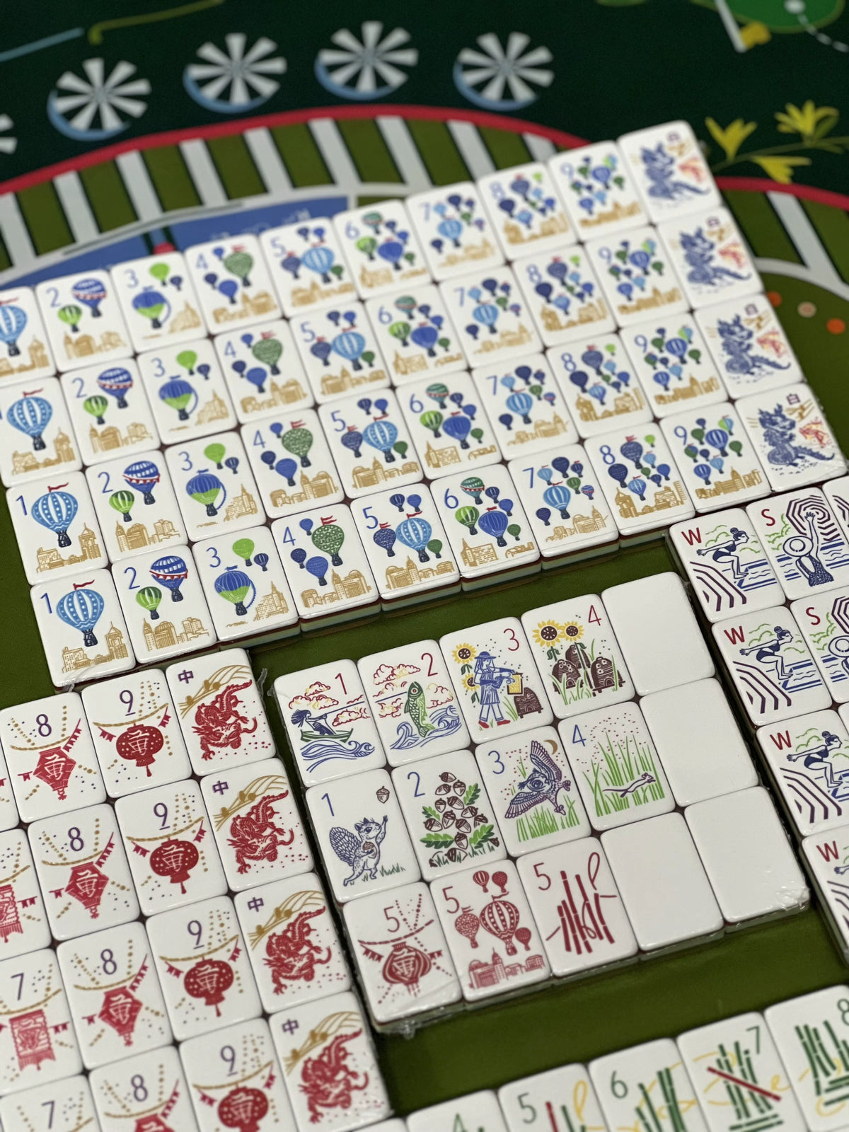 Dark Orange Mahjong Tiles Set 160pcs