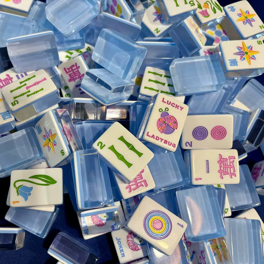 Lucky Blue Mahjong Tiles Set 160pcs