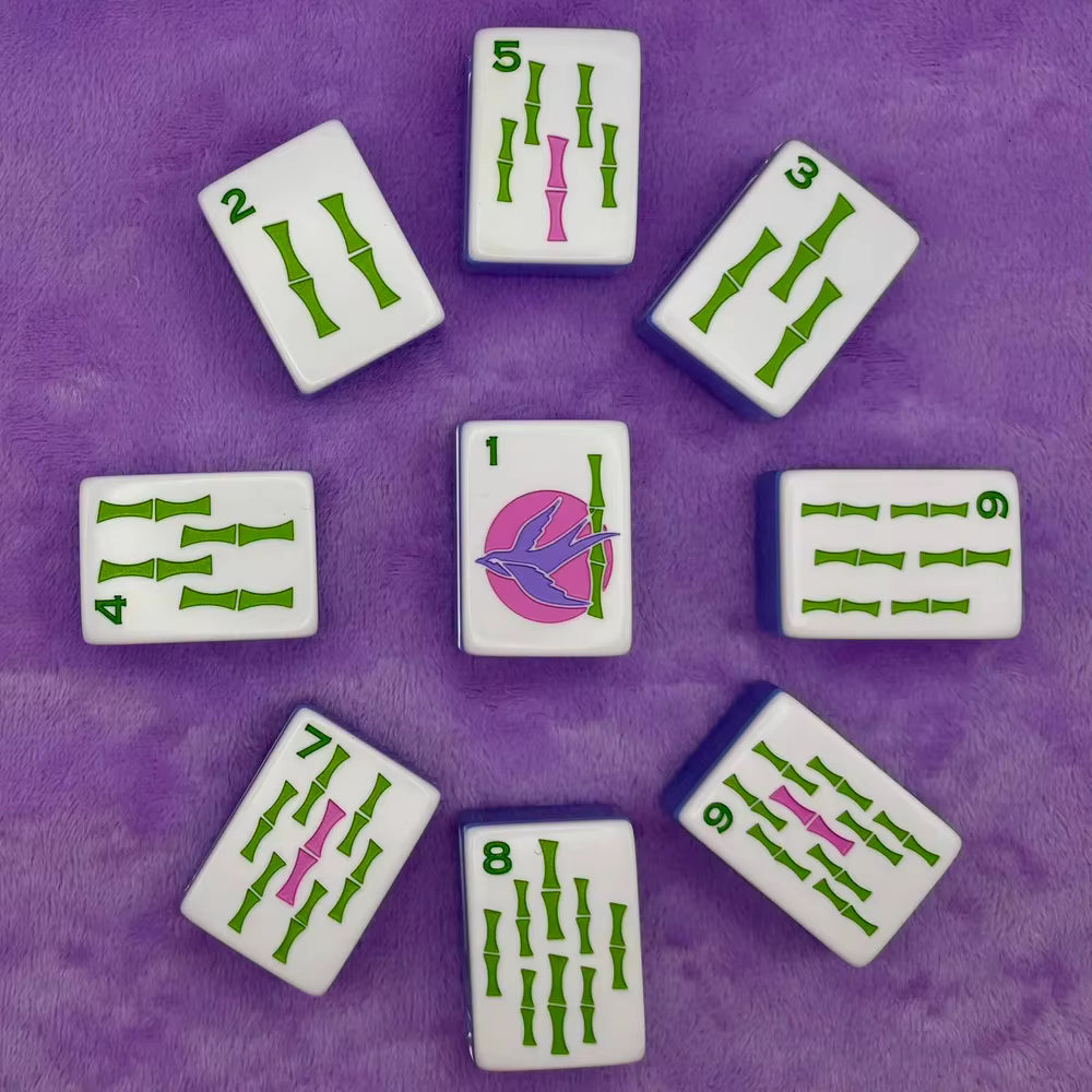 Lucky Blue Mahjong Tiles Set 160pcs