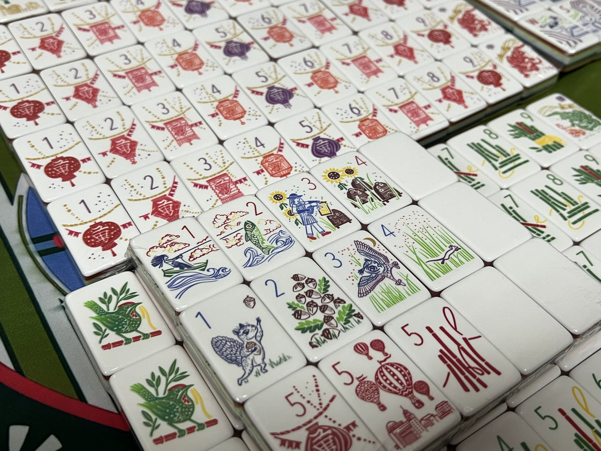 Dark Orange Mahjong Tiles Set 160pcs