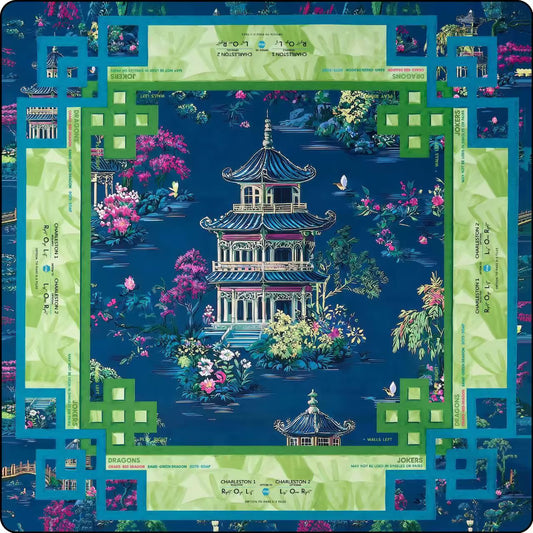 Blue Oriental Mahjong Mat