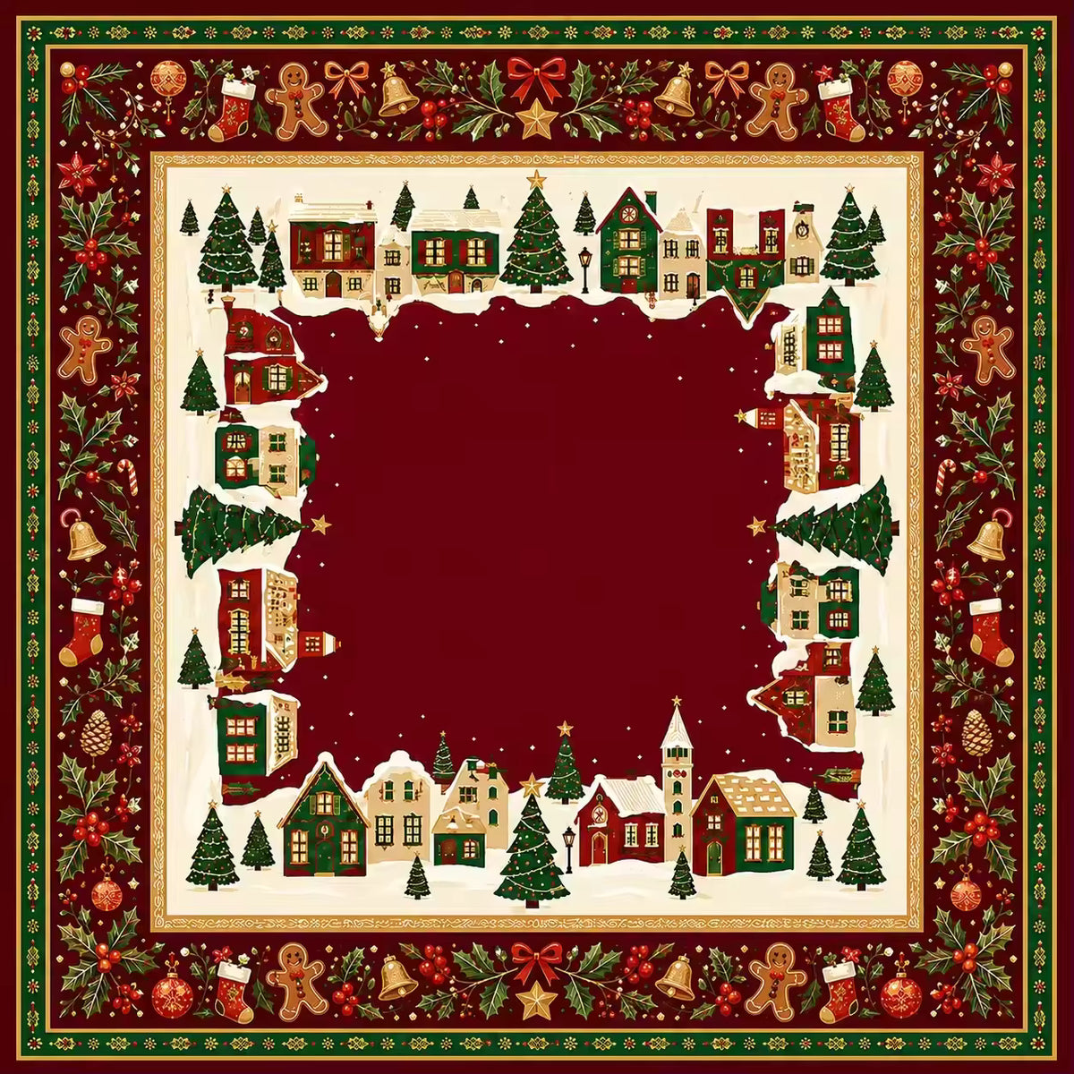 Red Christmas Mahjong Mat