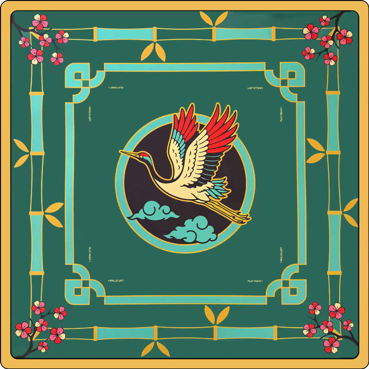 Green Crane Mahjong Mat