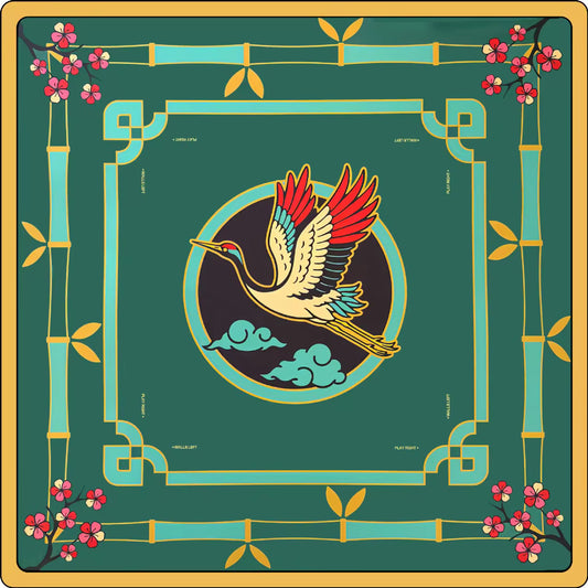 Green Crane Mahjong Mat