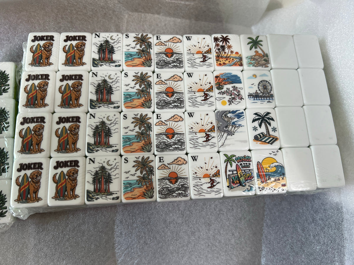 White Coast Surf Mahjong Tiles Set 160pcs