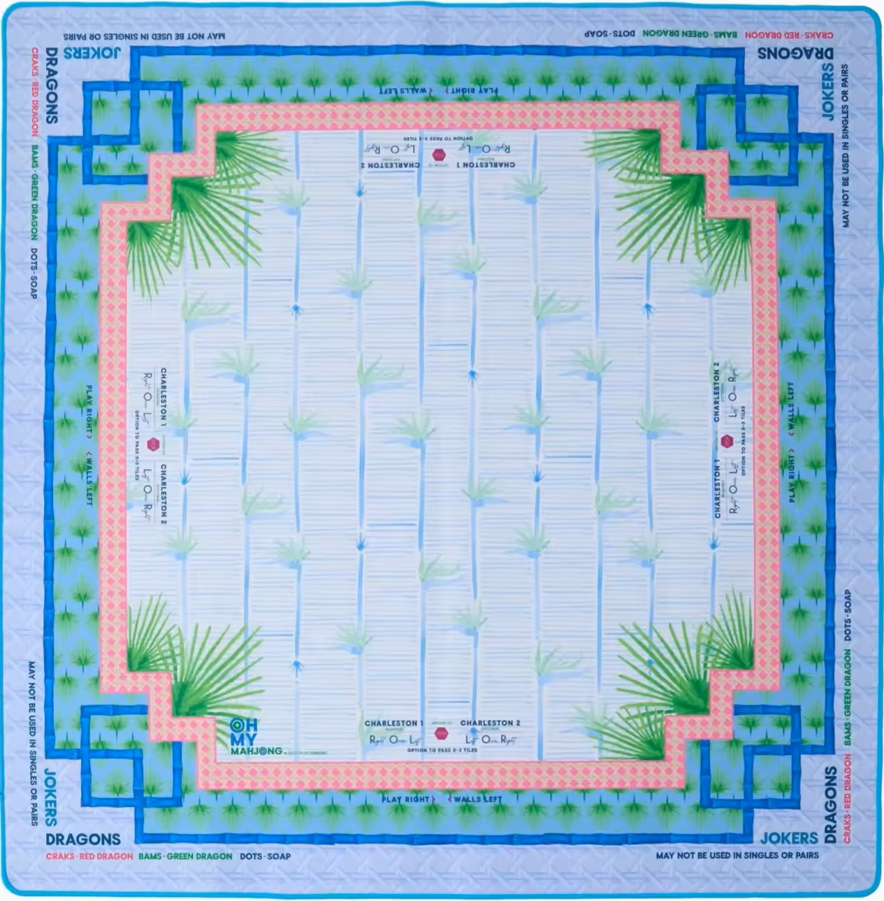 Blue Bamboo Mahjong Mat