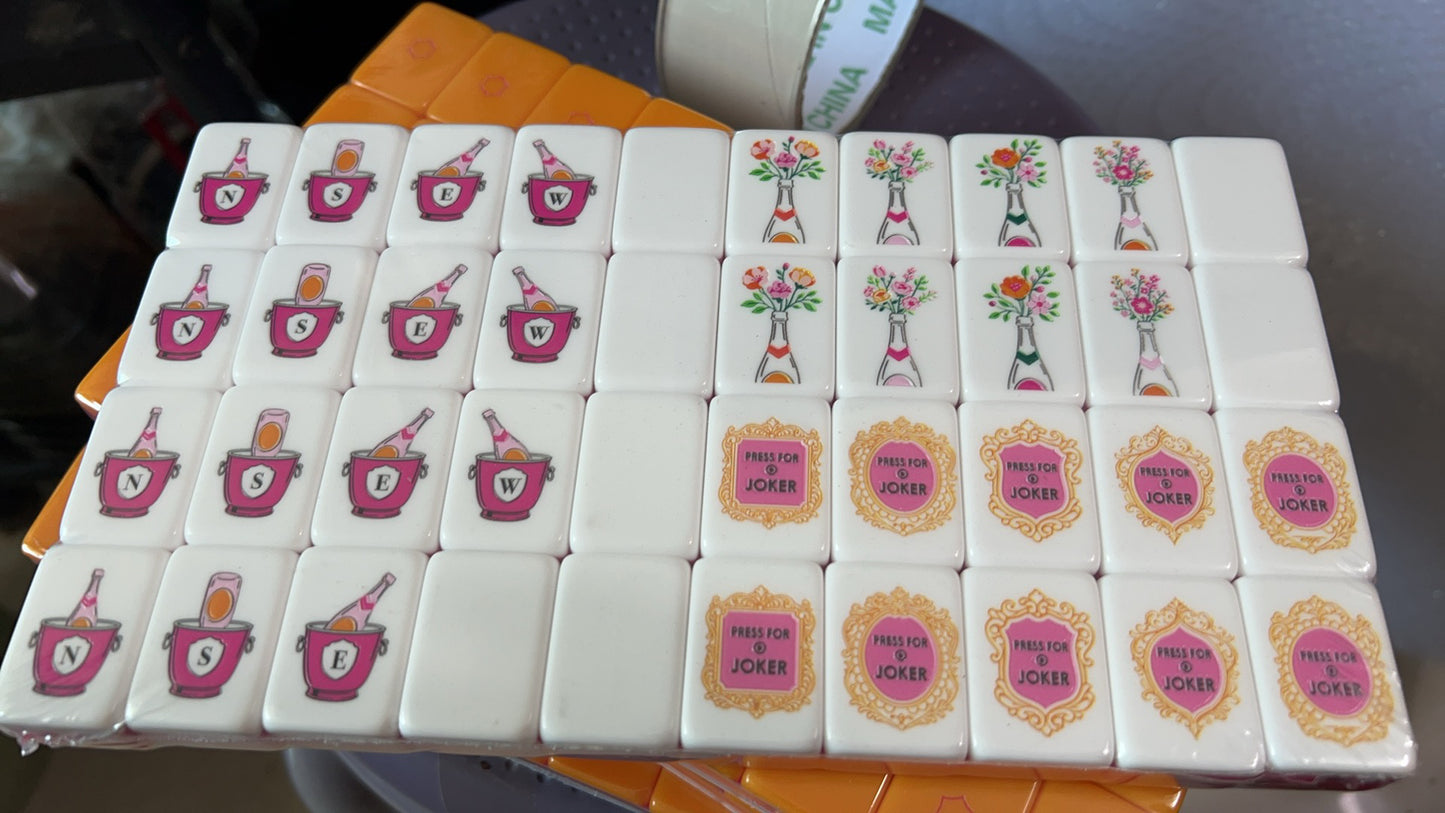 Champagne Orange Mahjong Tiles Set 160pcs
