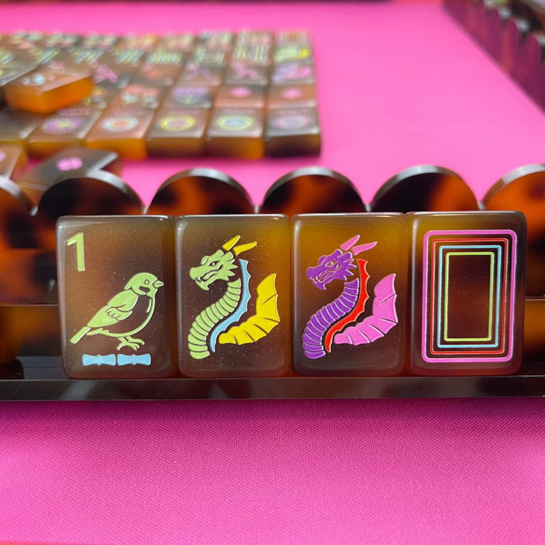 Neon Tortoise Mahjong Tiles Set 160pcs