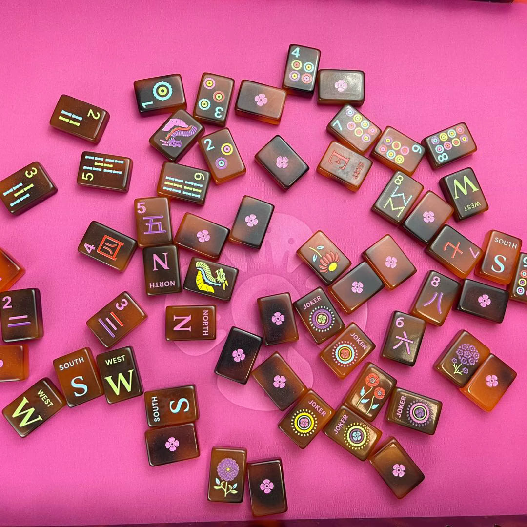 Neon Tortoise Mahjong Tiles Set 160pcs