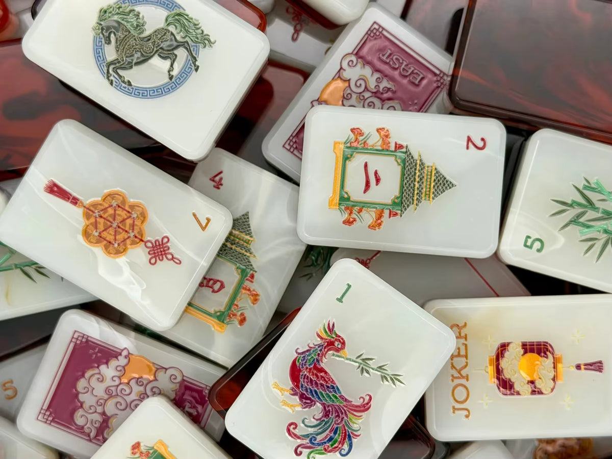 Red Fire Mahjong Tiles Set 160pcs