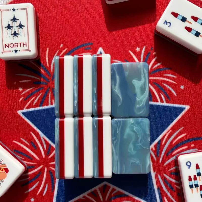 Patriot Mahjong Tiles and Mat Set