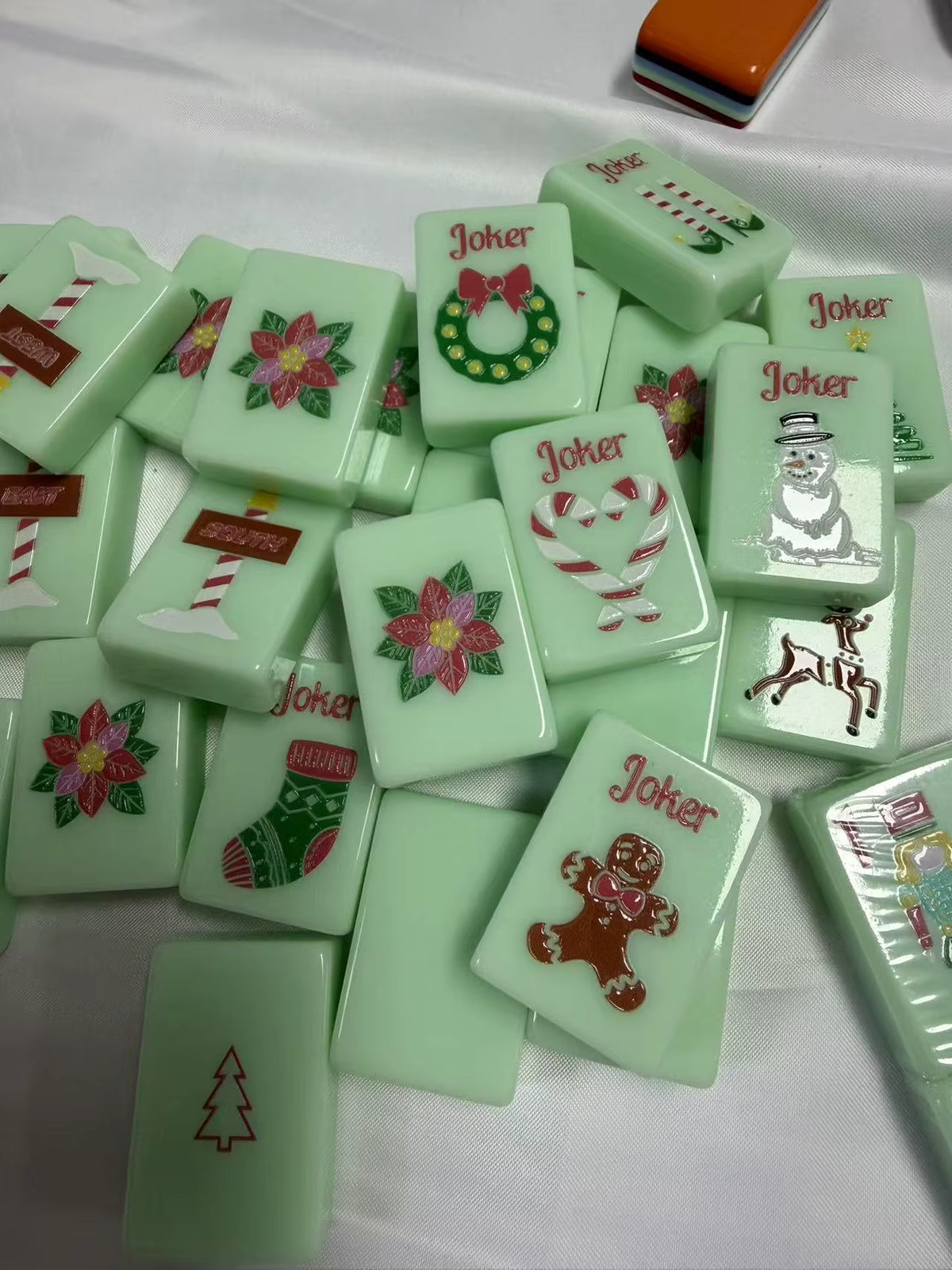 Christmas Mint Mahjong Tiles Set 160pcs