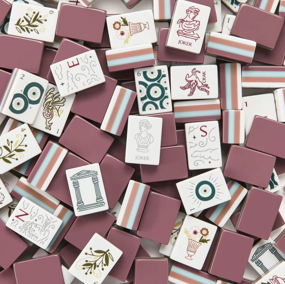 Brown Mint Mahjong Tiles Set 160pcs