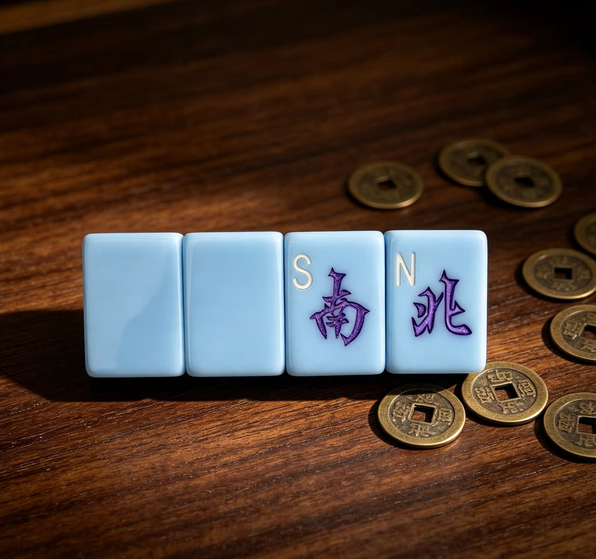 Pastel Blue Mahjong Tiles Set 160pcs