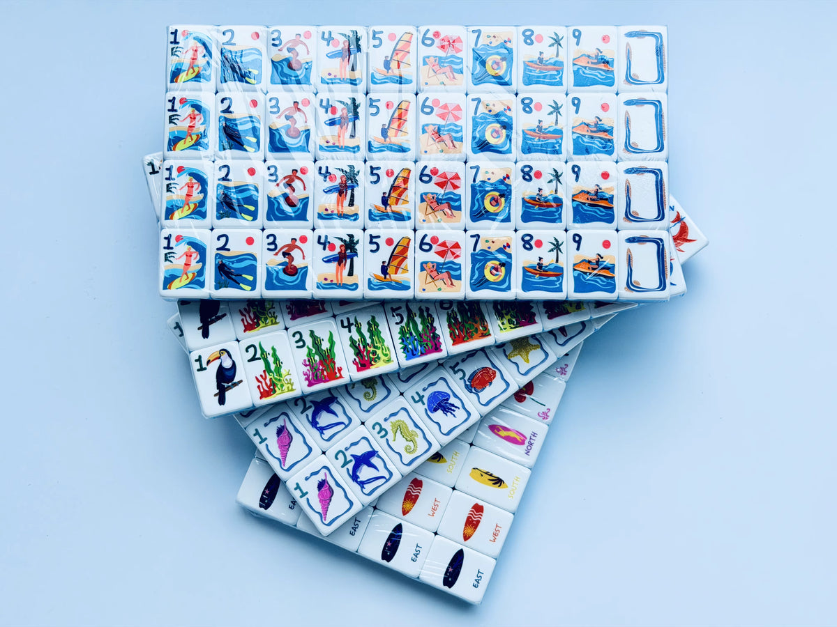 Sapphire Ocean Mahjong Tiles Set 160pcs