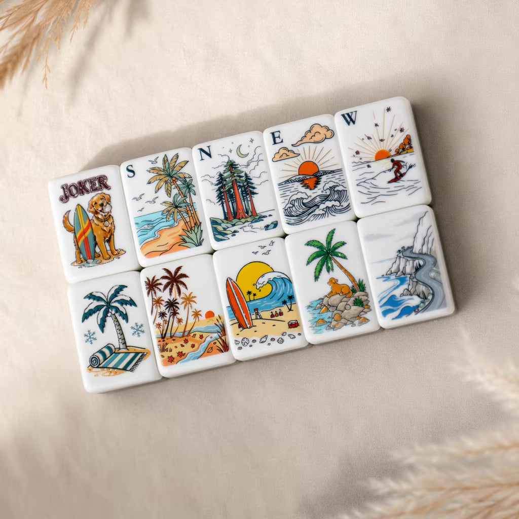 White Coast Surf Mahjong Tiles Set 160pcs